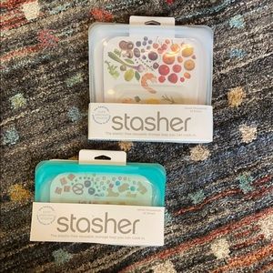 stashed reusable plastic bags